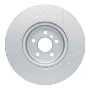 BMW M440iX Brake Rotor (1) - Left Rear - R1 Concepts - GEOSPEC Dimpled & Slotted - `20-`25